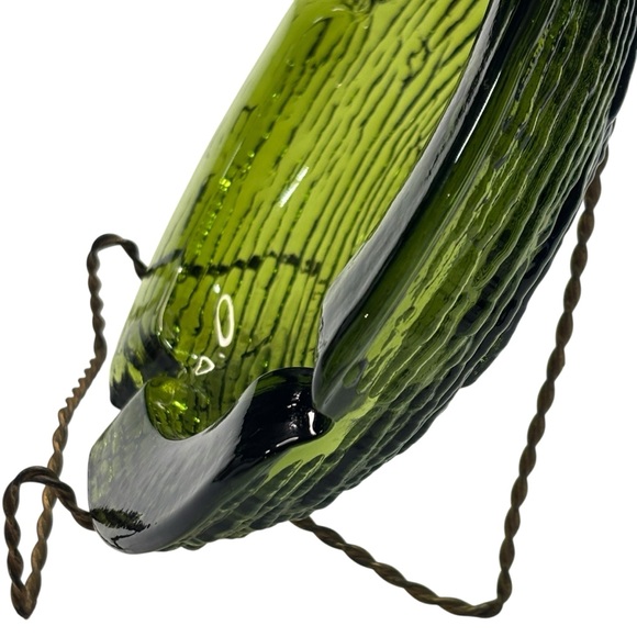 Anchor Hocking Soreno Heavy Green Glass 6" Ashtray Textured Vintage Bar Retro - Picture 4 of 16